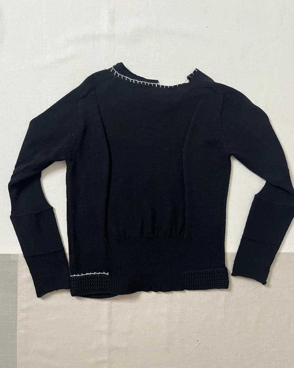 요지야마모토 핸드스티치 비대칭 절개 니트 yohji yamamoto 상품이미지2