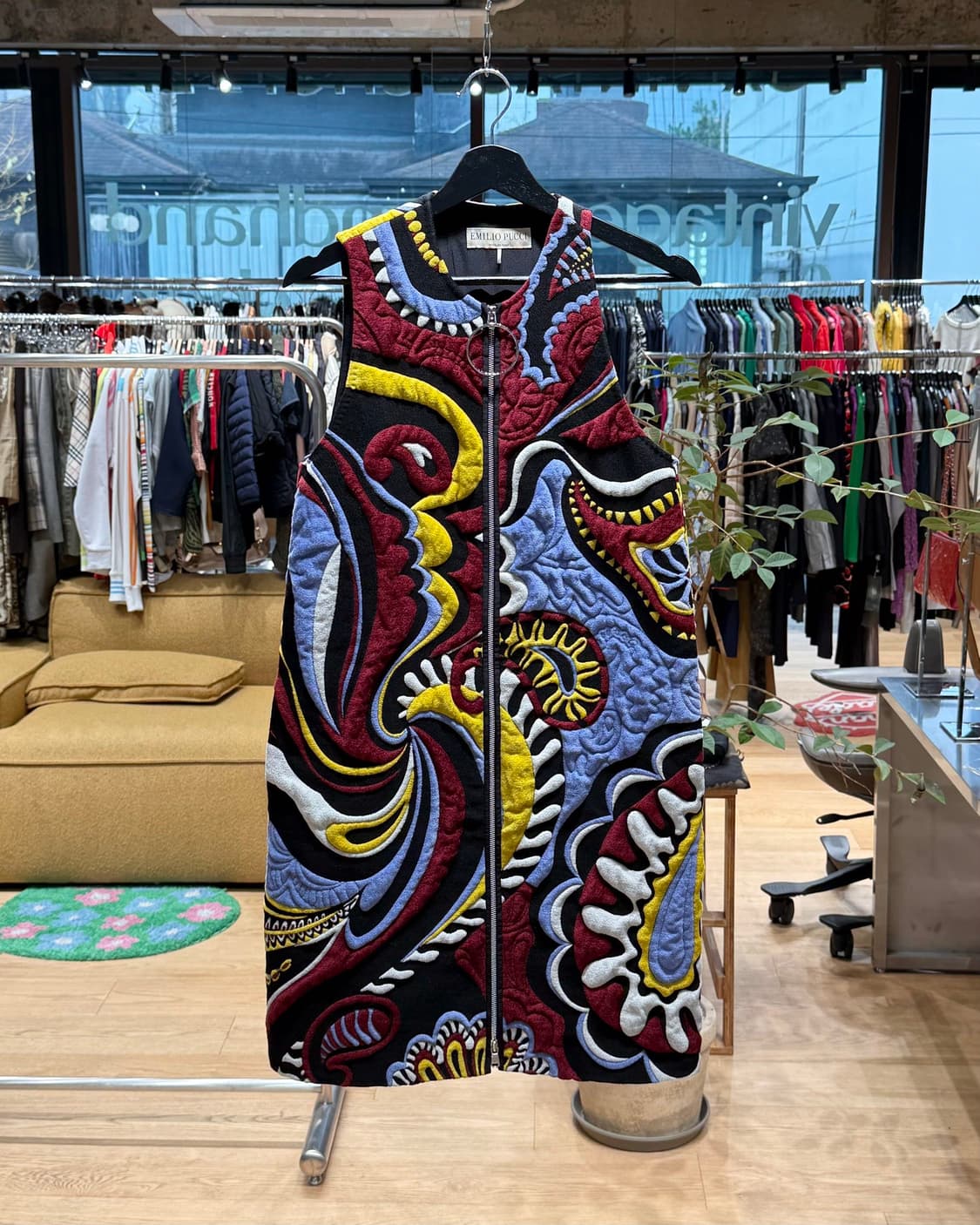 에밀리오 푸치 멀티컬러 퀼팅 슬리브리스 드레스 상품이미지1