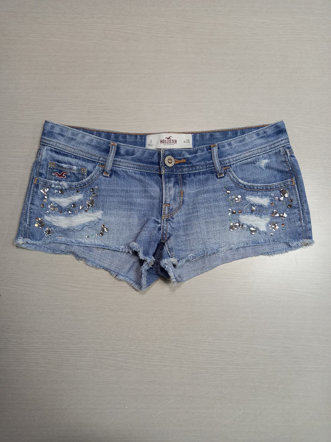 26 HOLLISTER 데미지워싱 데님 핫팬츠 26-633 상품이미지1
