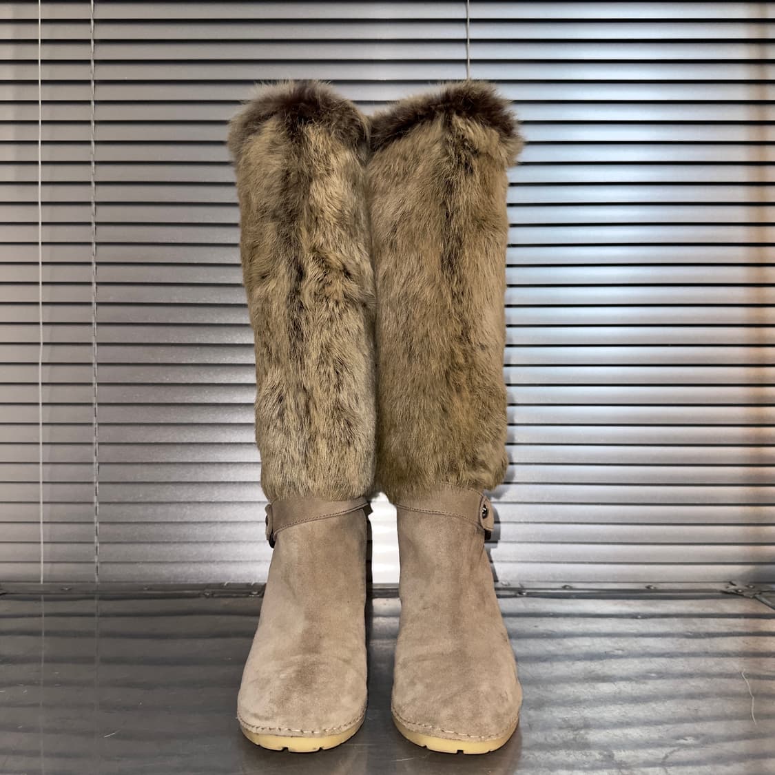 00s Y2K 베티 뮬러 토끼털 롱부츠 상품이미지3