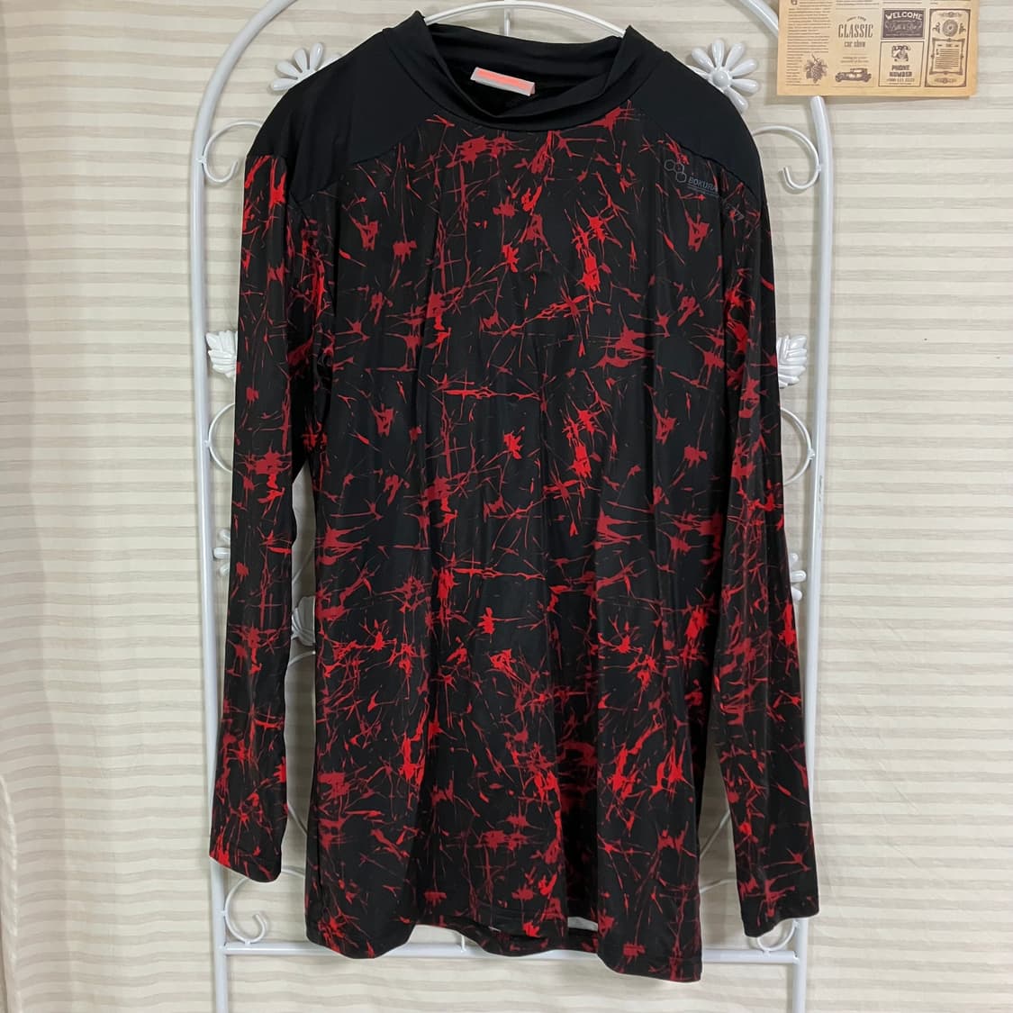 빈티지 블랙 레드 노이즈 레쉬가드 903 y2k 스트릿 모리 갸루 일본빈 상품이미지1