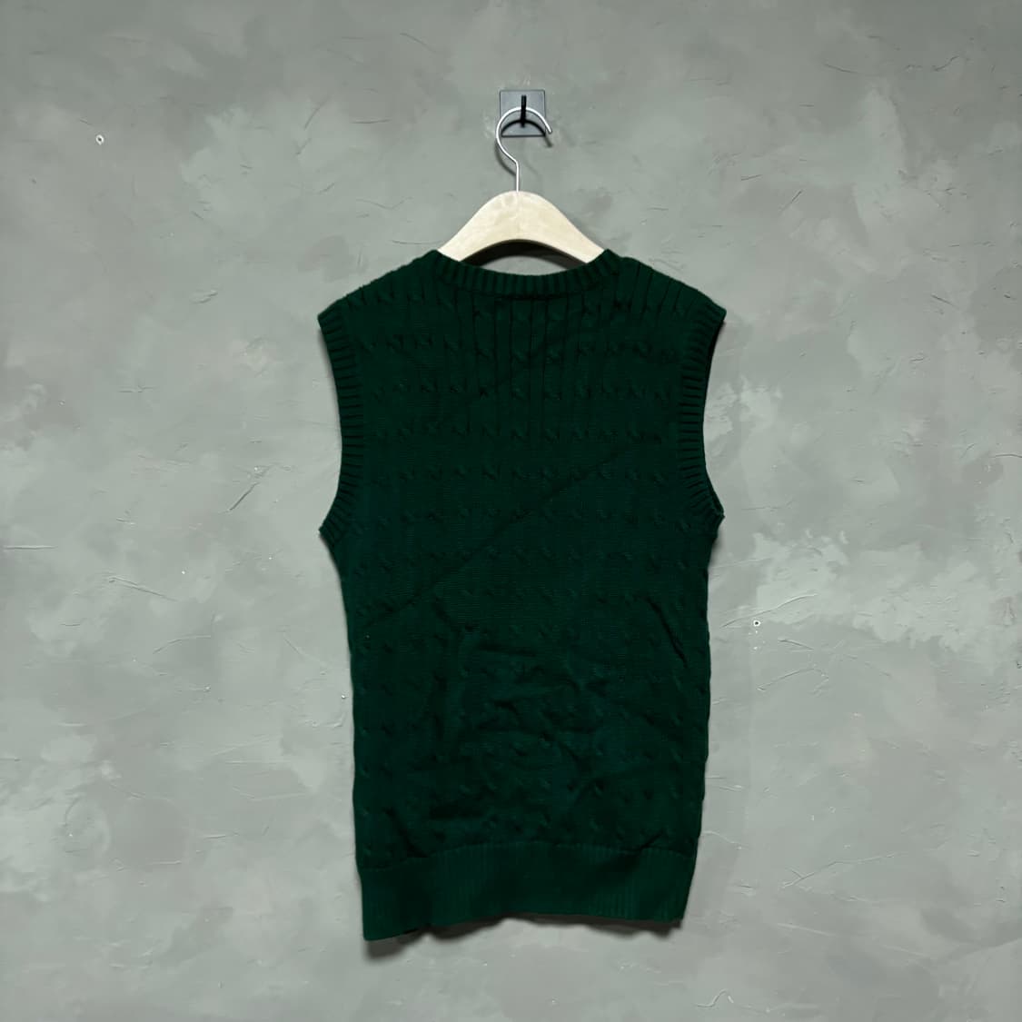 폴로 랄프로렌 꽈배기 니트 조끼 그린 상품이미지4