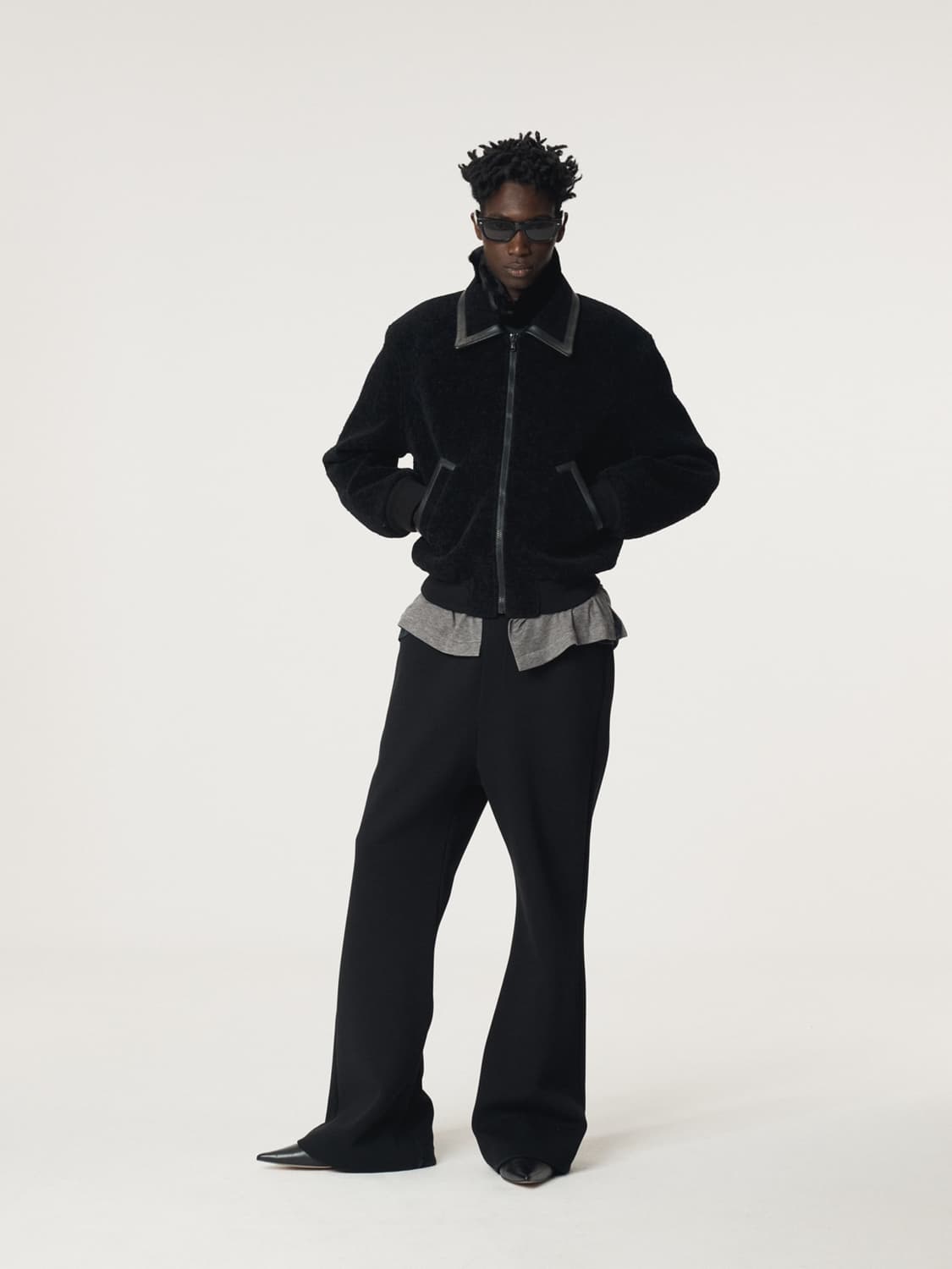 렉토 25FW 콘트라스트 칼라 디테일 벤 점퍼 블랙 상품이미지5