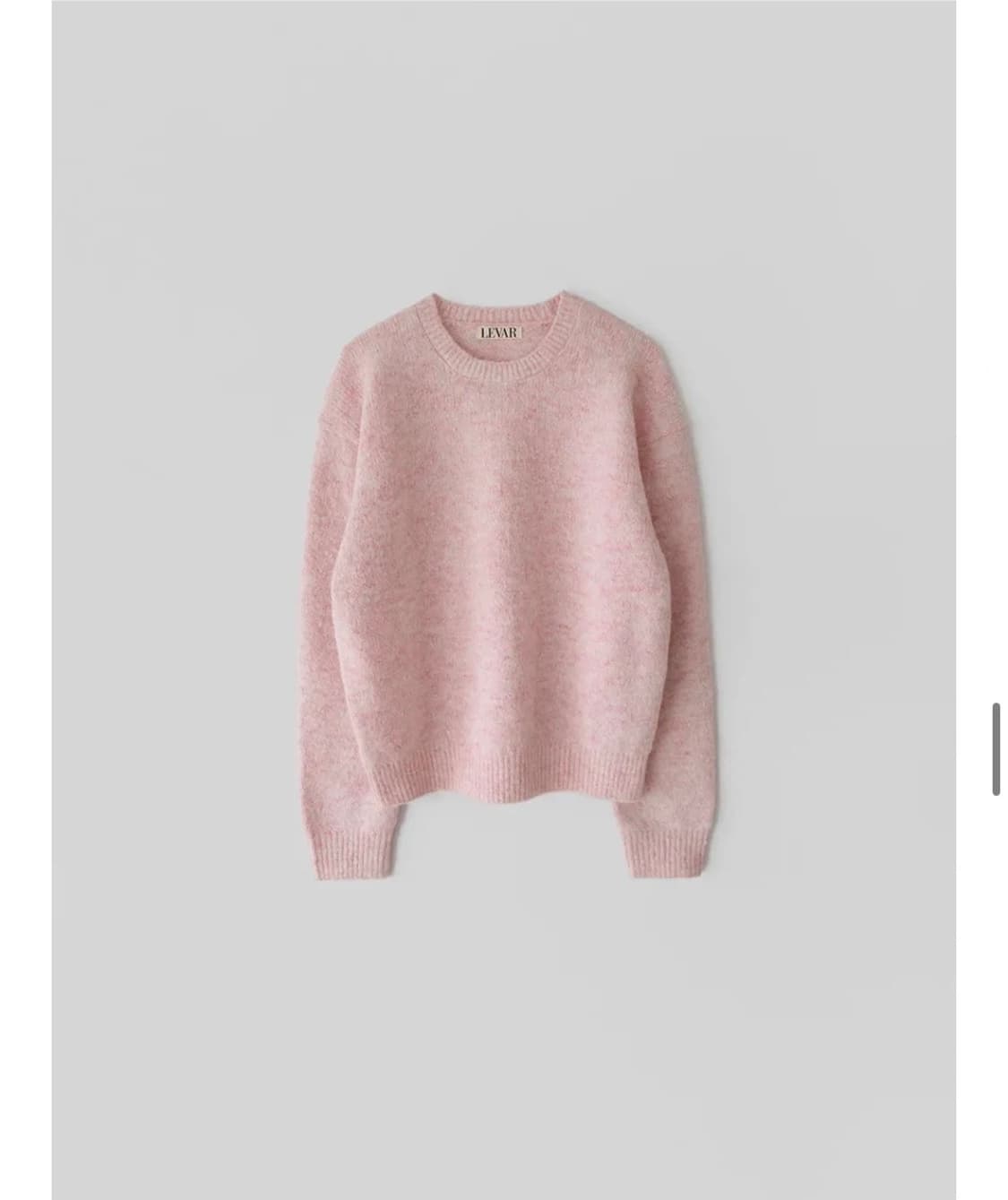 르바 풀오버 라운드 울 니트 샤벳 핑크 상품이미지2