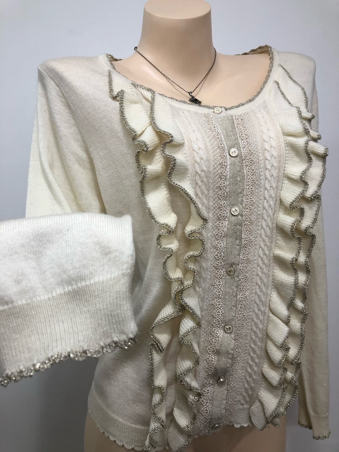 AXES FEMME ivory lace cardigan  상품이미지4