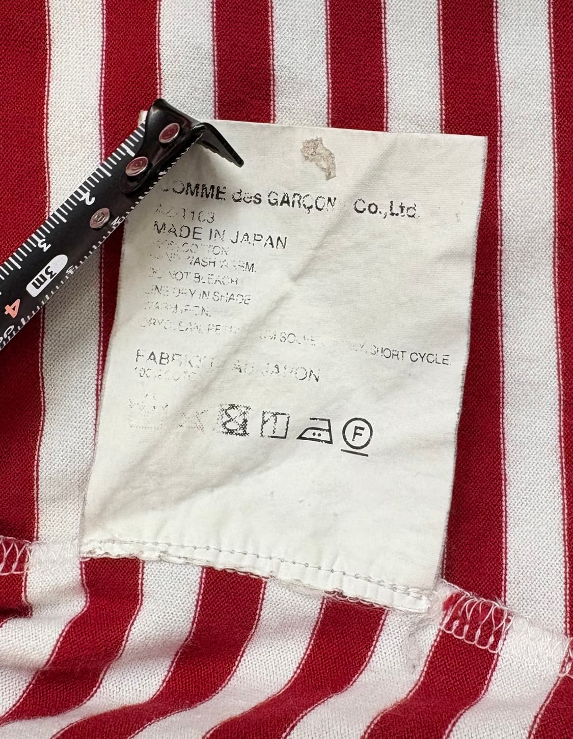 꼼데가르송 플레이 레드하트 스트라이프 티 상품이미지5