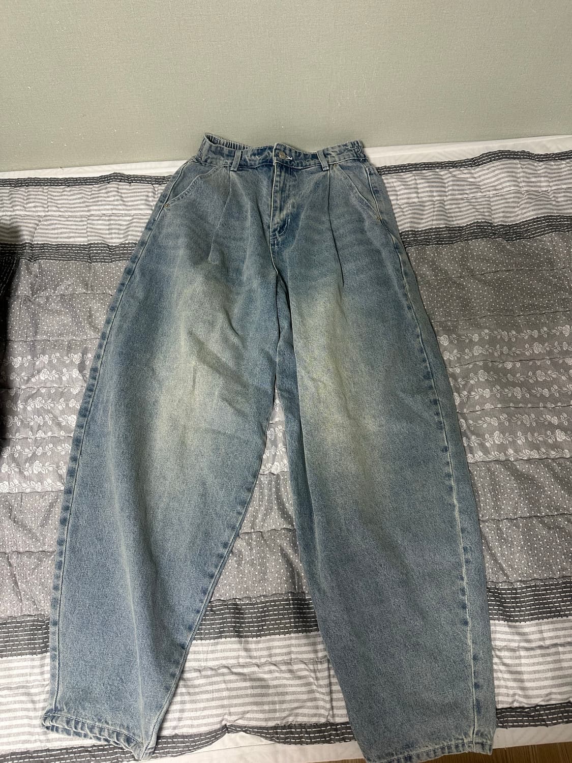 엑스톤즈 XP172 빅 와이드 벌룬 데님 팬츠 (BLUE) S 상품이미지2