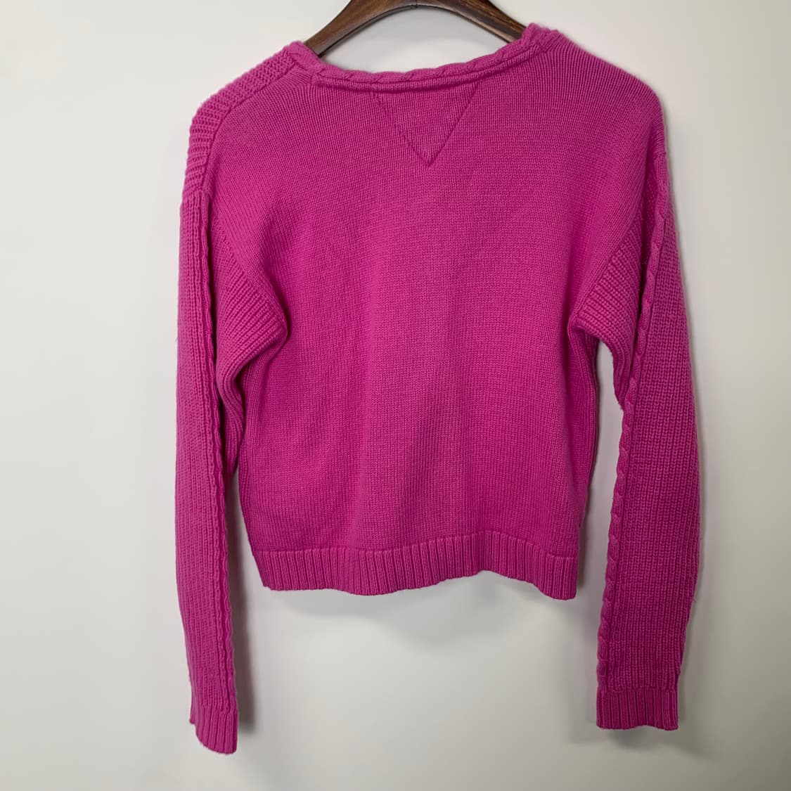타미힐피거 자수로고 핑크 니트 가디건 상품이미지3