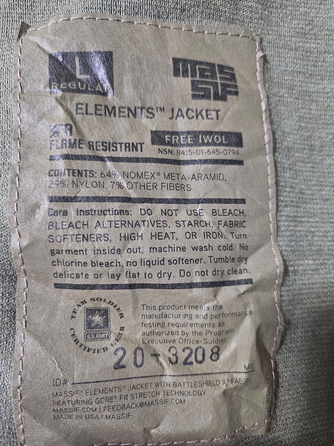 미군오리지날 멀티캠 엘리어먼트 자켓 L 상품이미지2