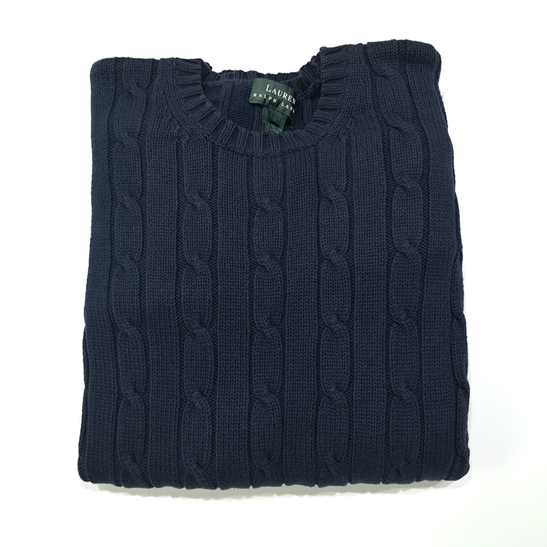 CL094 S 로렌 랄프로렌 레드 크레스트 자수 다크 네이비 케이블 니 상품이미지7