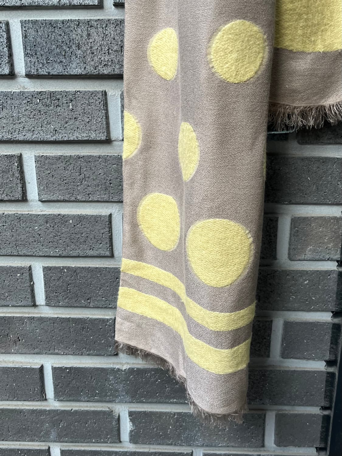 울 도트 패턴 머플러 베이지 상품이미지8