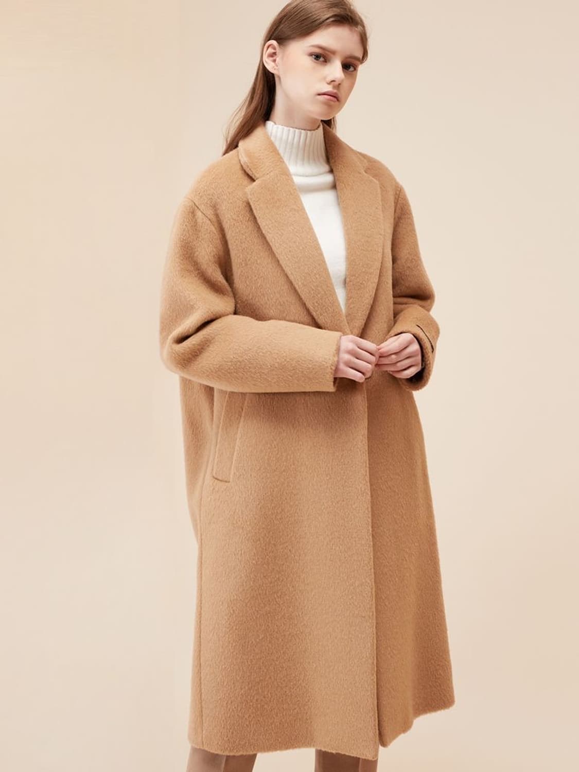 F) 룩캐스트 알파카 코트 인디핑크 상품이미지8