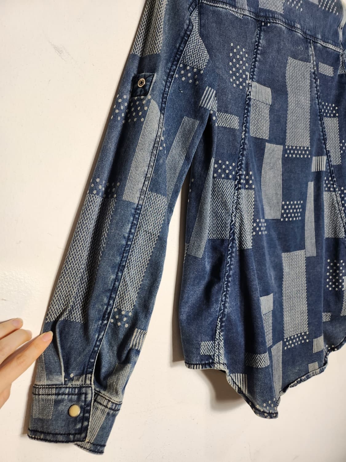 빈티지 패턴 데님 셔츠 상품이미지6