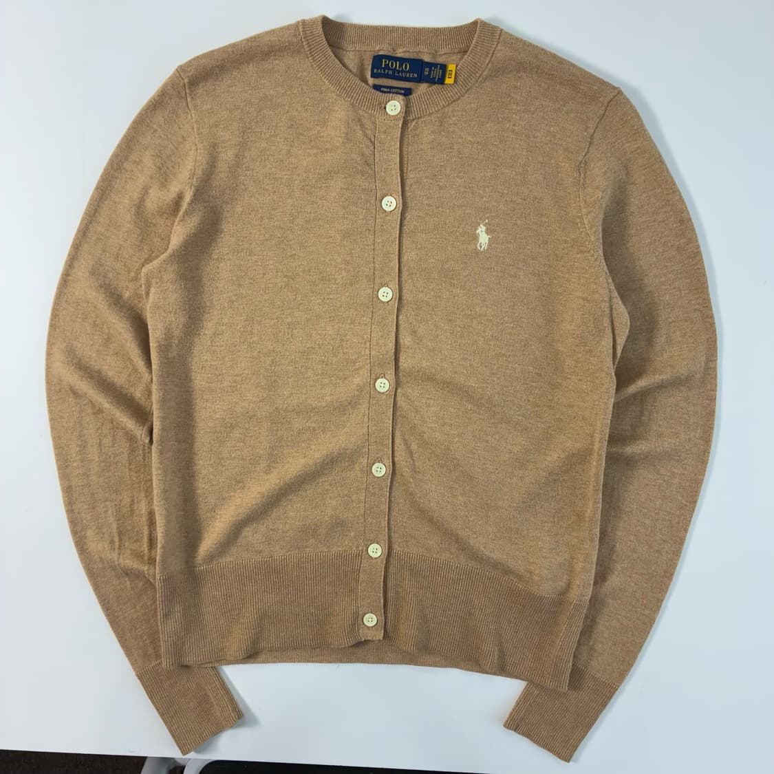 Polo  폴로 랄프로렌 신형 자수 피마코튼 베이지 니트 가디건  상품이미지1