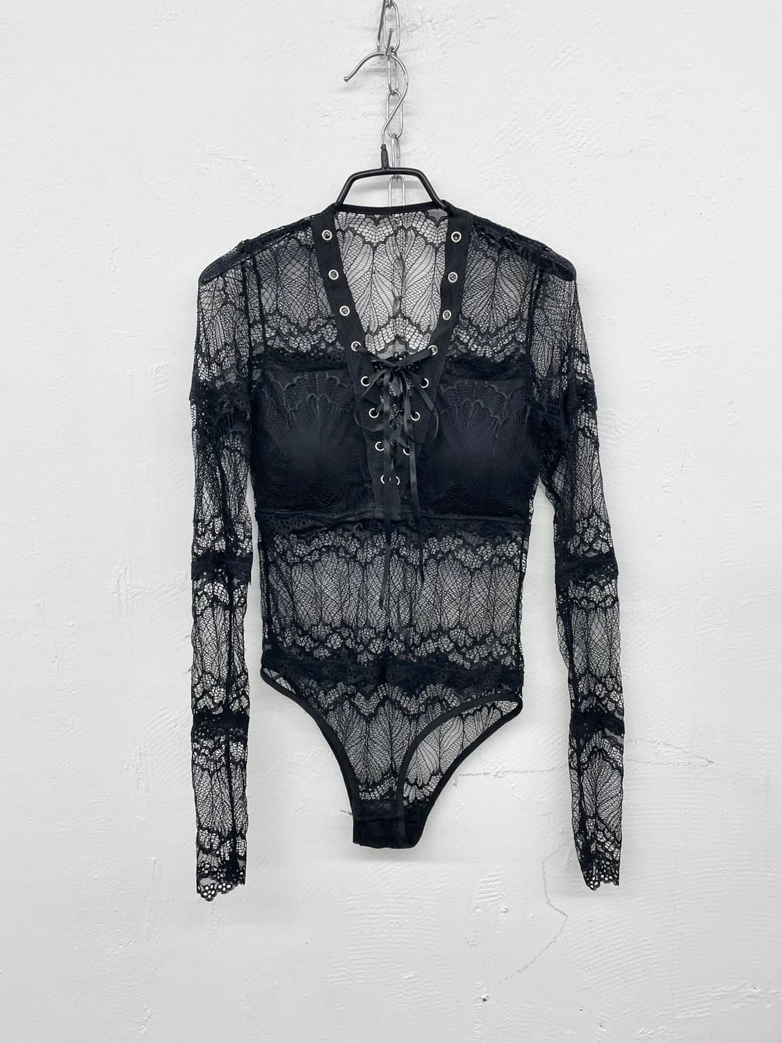 블랙 고딕 레이스 바디수트 상품이미지4