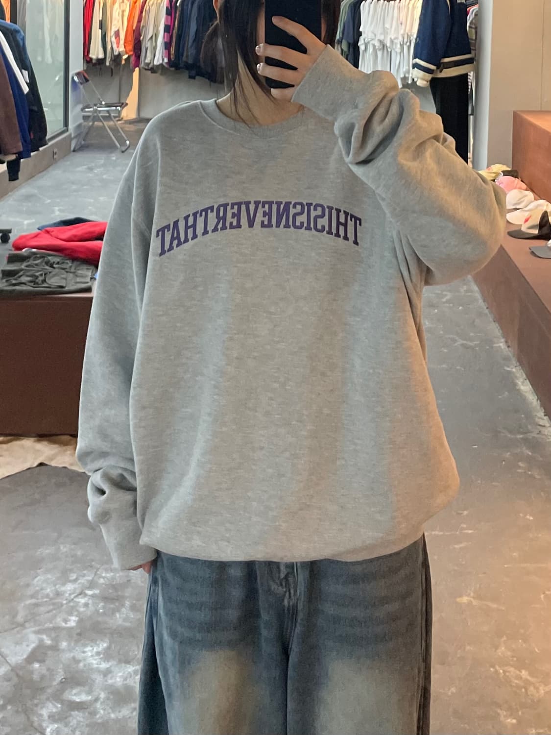 디스이즈네버댓 퍼플로고 맨투맨 H2333 상품이미지1