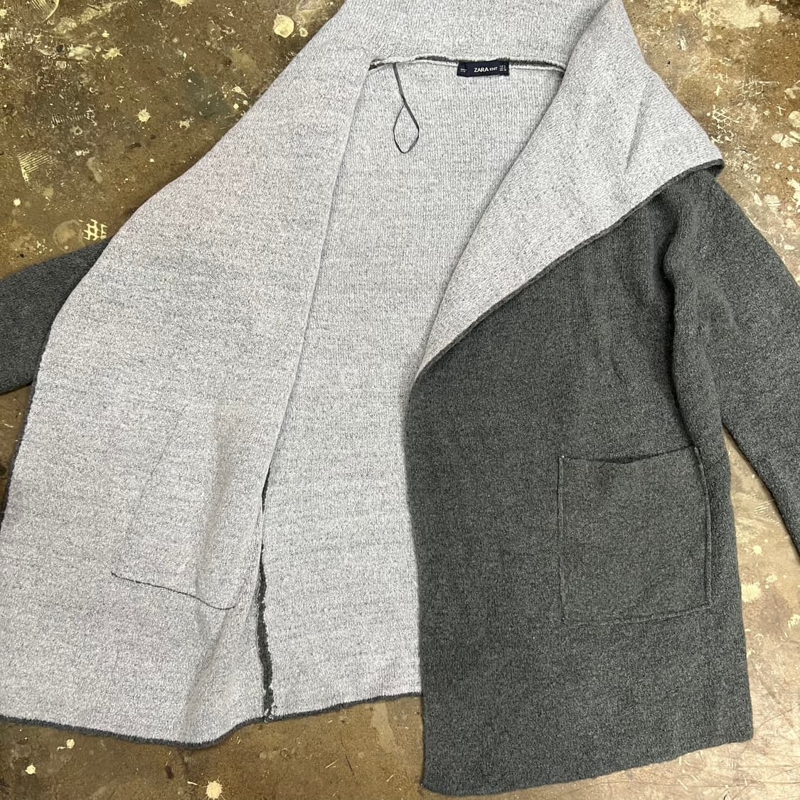 S) ZARA 오버핏 숄카라 가디건 롱가디건 상품이미지4