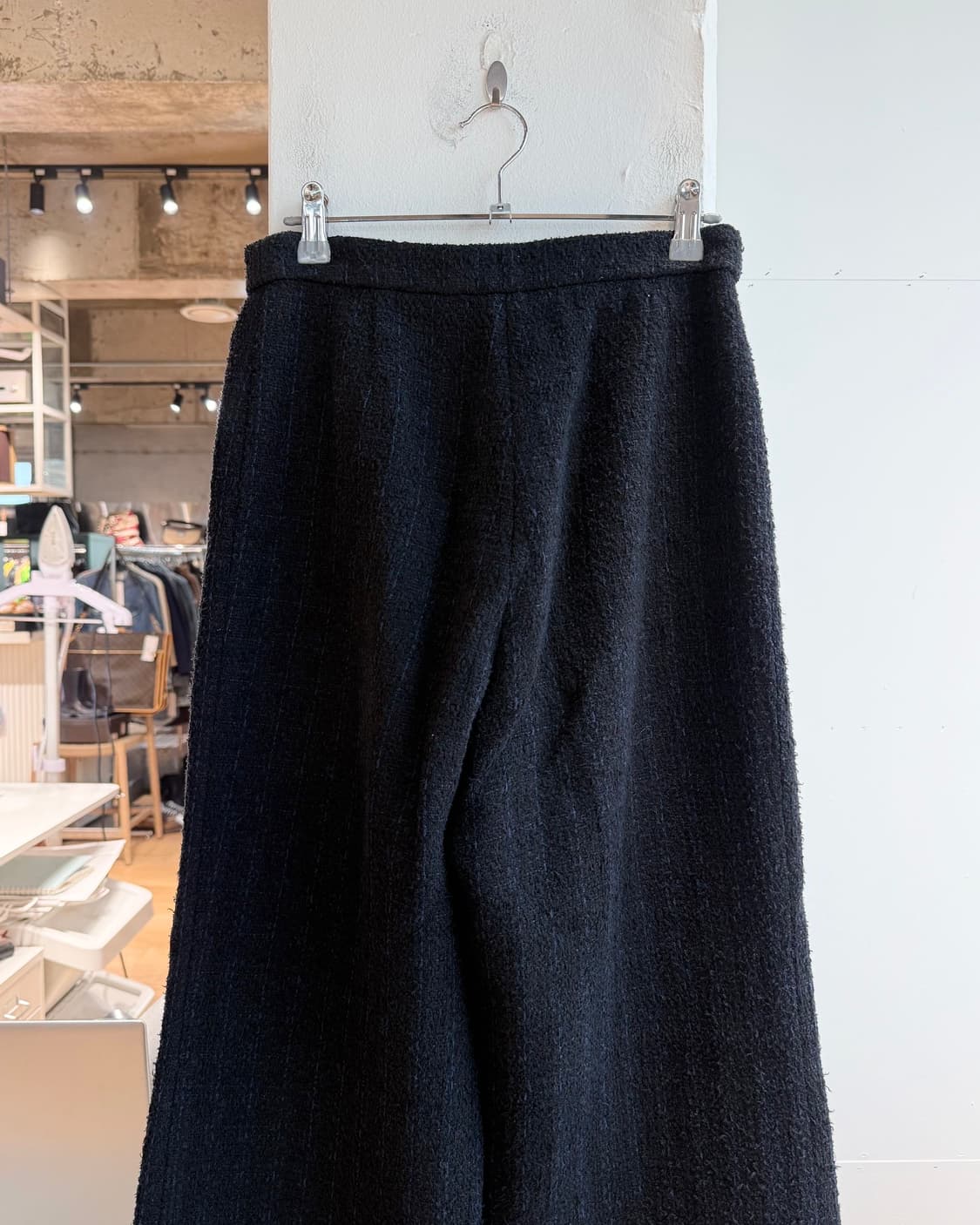 샤넬 유니폼 블랙 체크 트위드 팬츠  상품이미지6