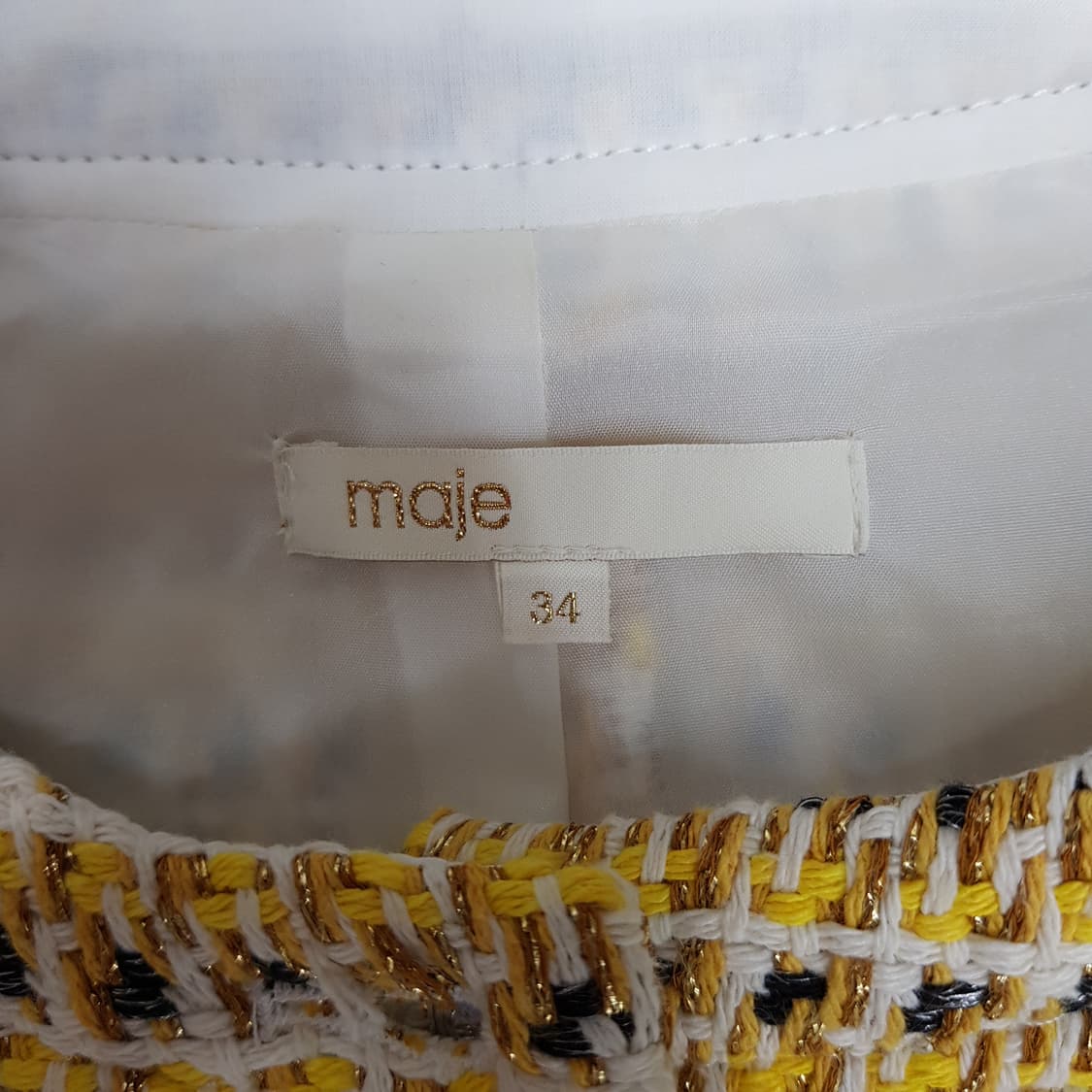 마쥬 트위드 금사 포인트 반팔 미니 원피스 34사이즈 상품이미지7