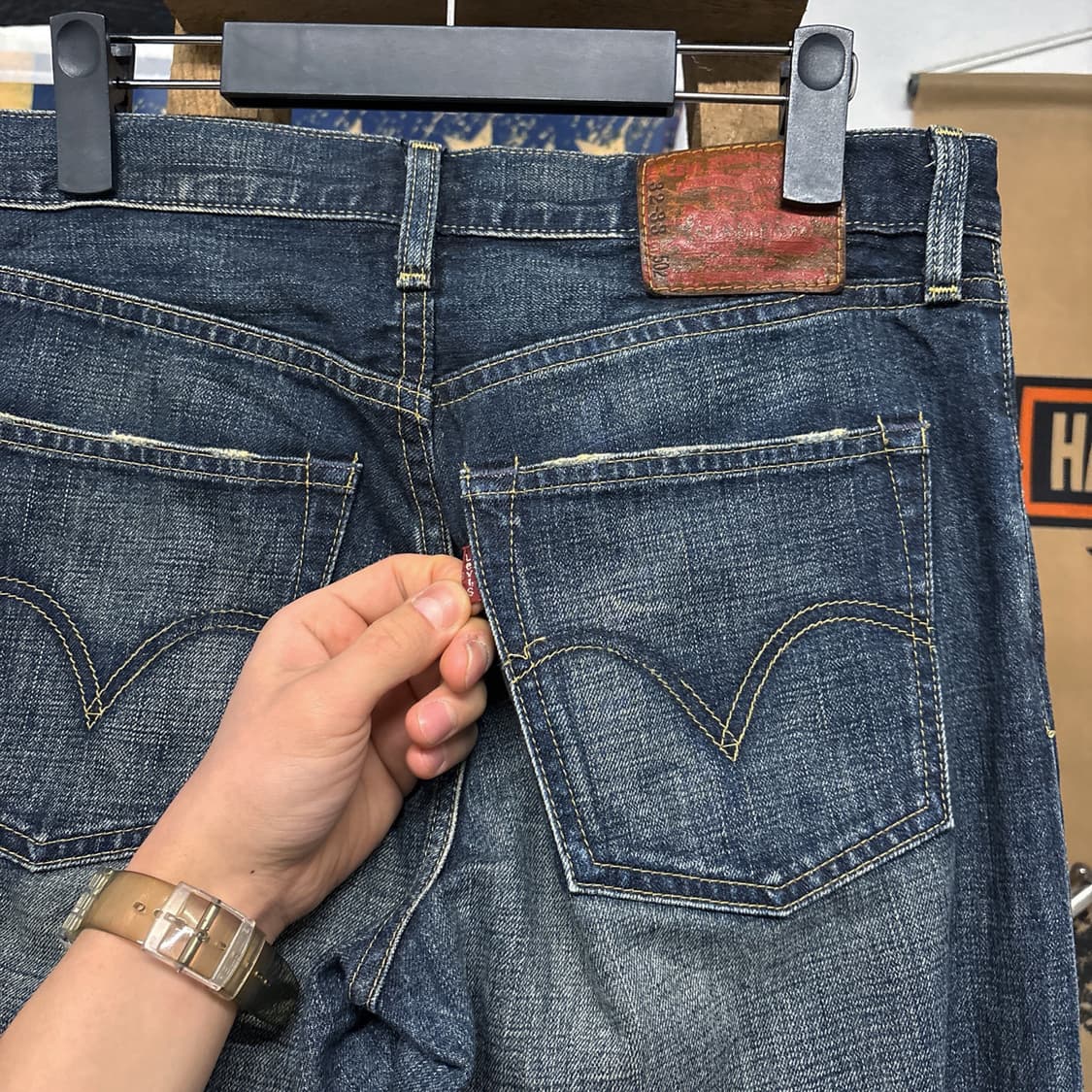 00s 리바이스 502 슬림스트레이트 샌드워싱 데님팬츠 캣브러쉬 N663 상품이미지6