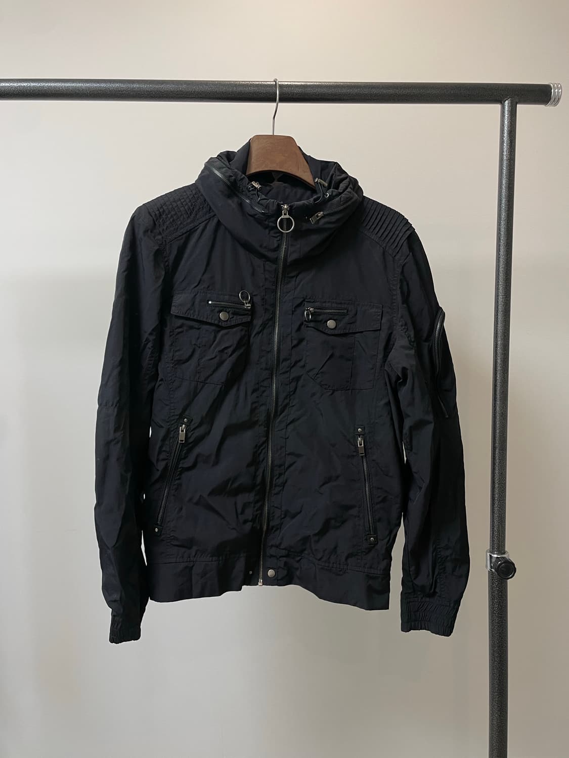 (105) 웰스프링 히든 후드 락시크 블루종 자켓 상품이미지2