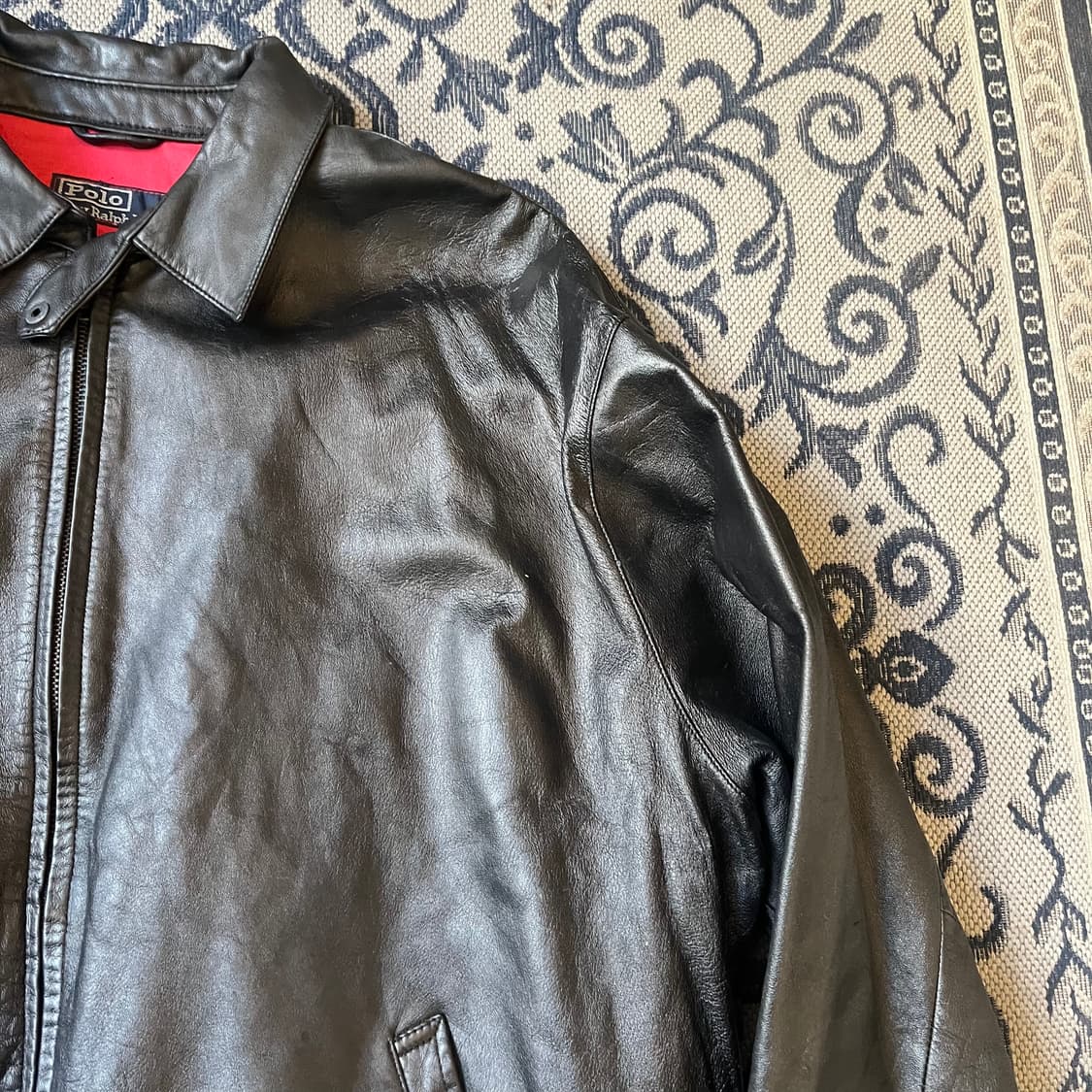 105 90s 폴로 램스킨 레더 자켓/W2527 상품이미지2