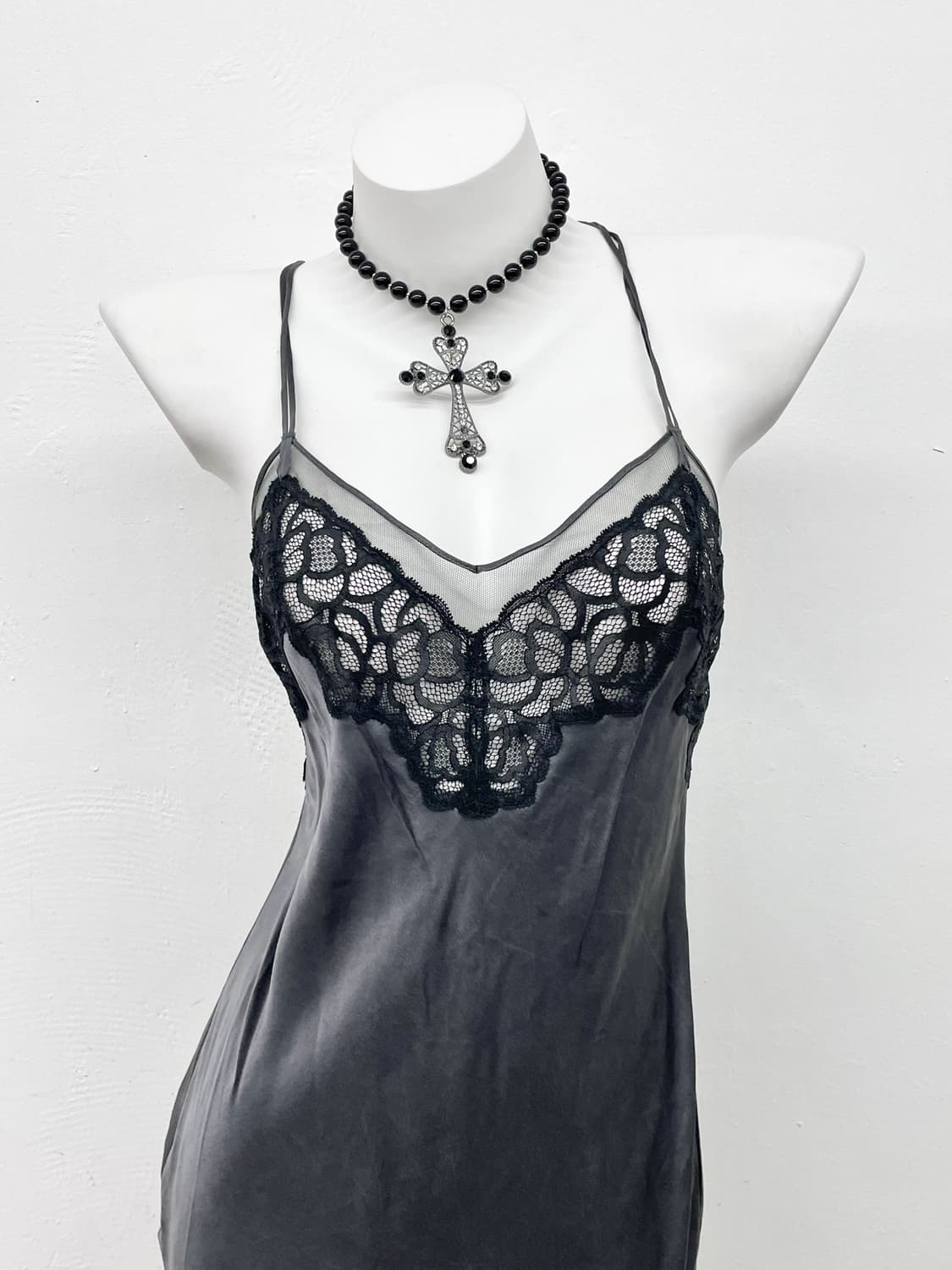 새틴 시어 레이스 슬립 상품이미지2