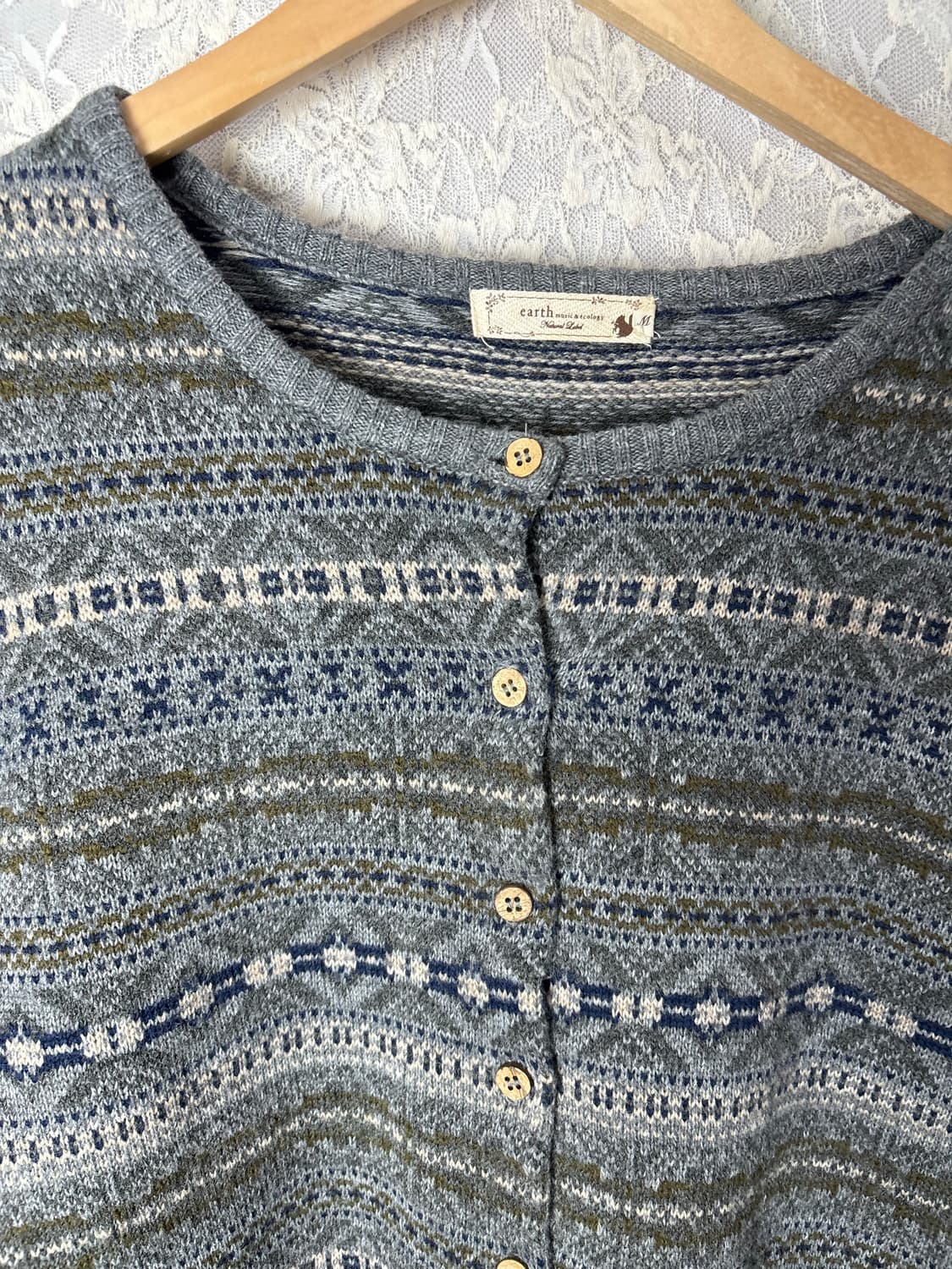 그레이 패턴 가디건 상품이미지6