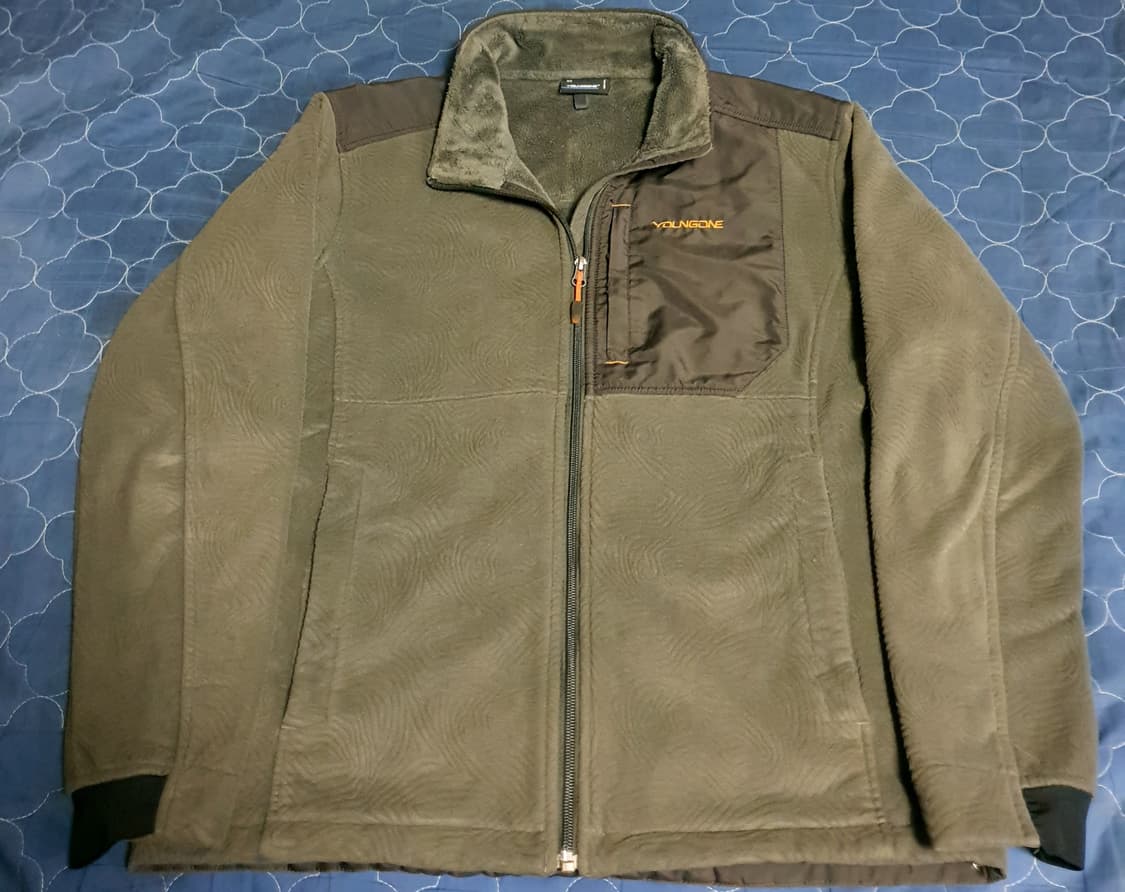 (빈티지) 영원아웃도어 등산용 안감기모 플리스 집업자켓 올리브 (M) 상품이미지1