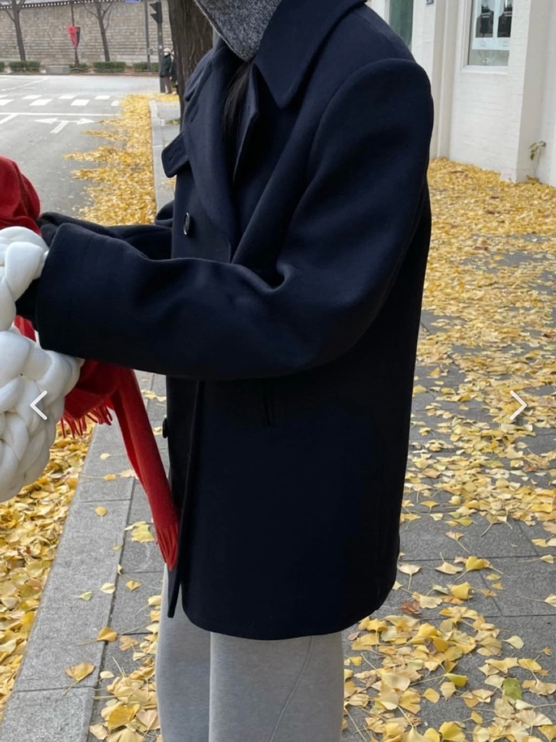 위아 링고 피코트 네이비(안감 누빔) 상품이미지4