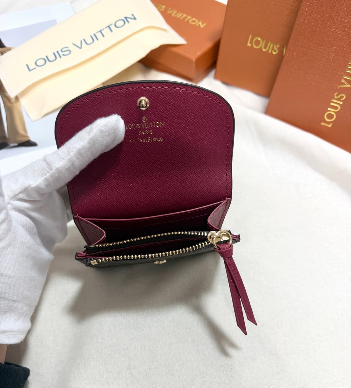 루이비통 모노그램 로잘리 코인퍼스 카드지갑 버건디 풀박스 상품이미지6