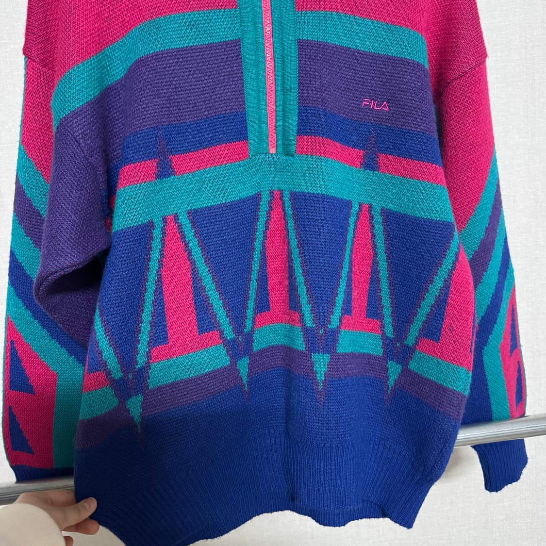 FILA 이태리 하프넥 집업 니트 L 상품이미지9