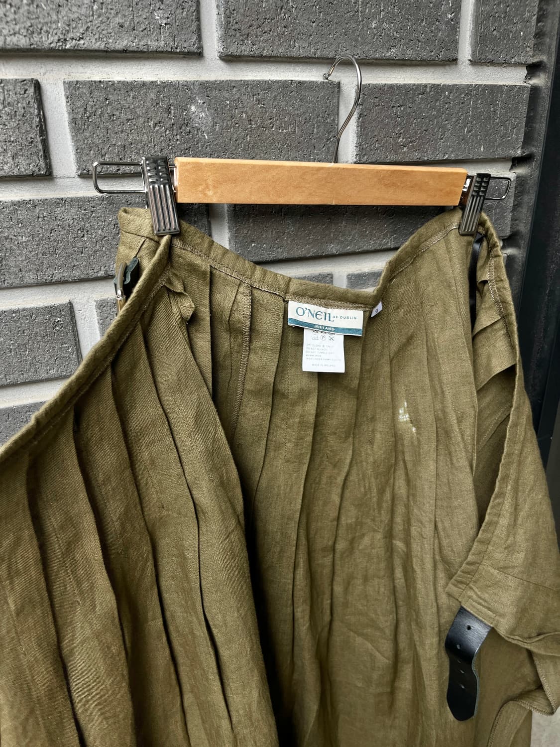 O'neil of Dublin 리넨 랩 스커트 올리브 그린 상품이미지10