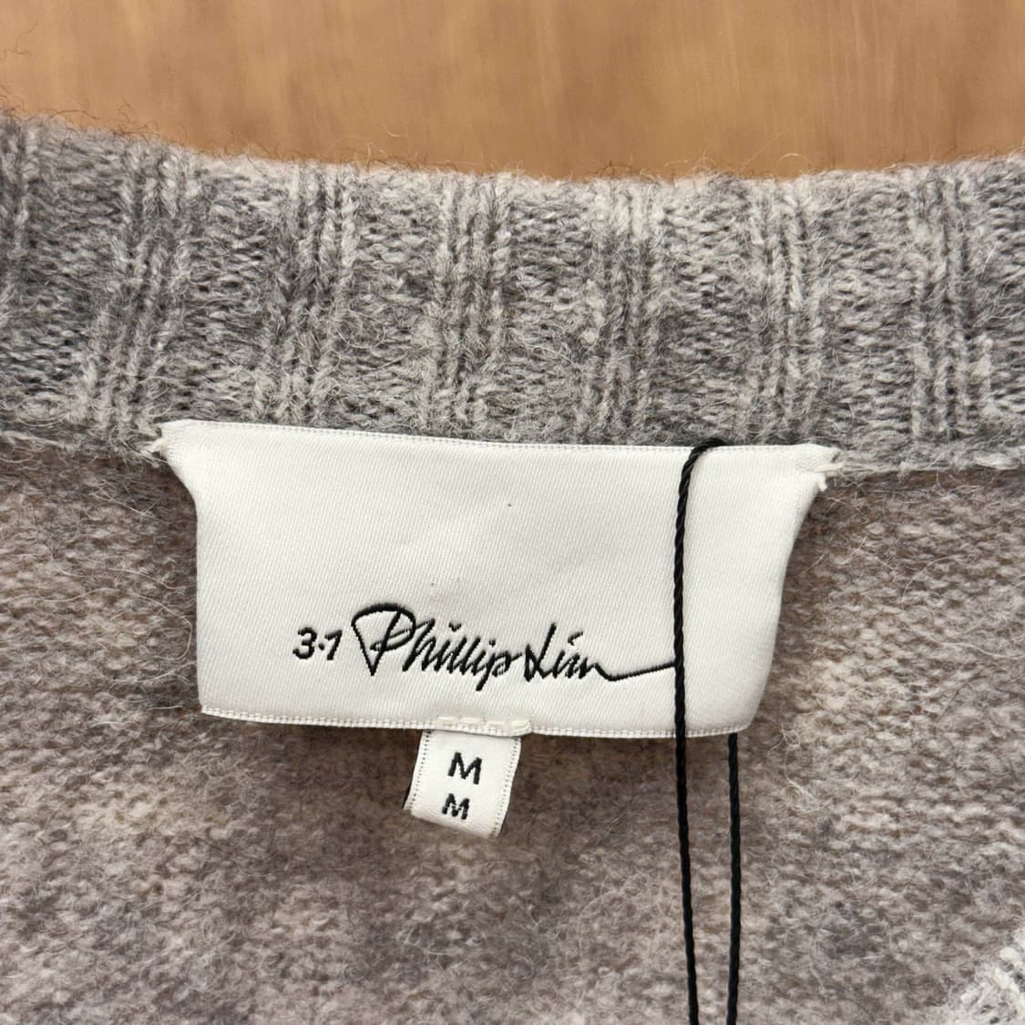 3.1 필립림 니트 크롭 스웨터 프린지 디테일 루즈핏 그레이 상품이미지7