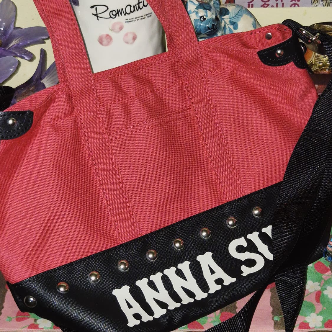 05s 안나수이 레터링 핑크 스터드 3way 백 상품이미지10