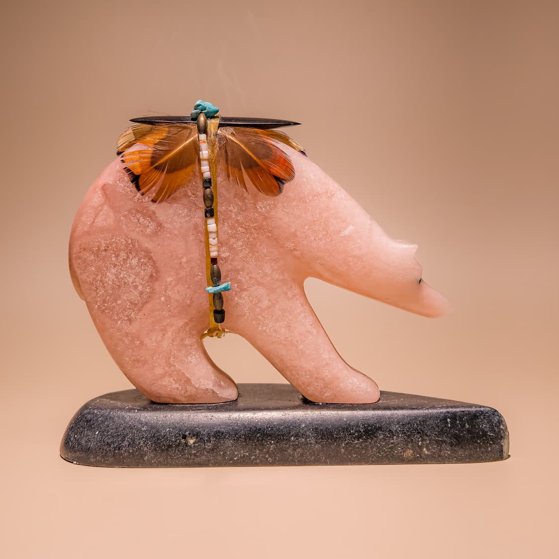 Vintage Navajo Rose Stone Bear Fetish 상품이미지2