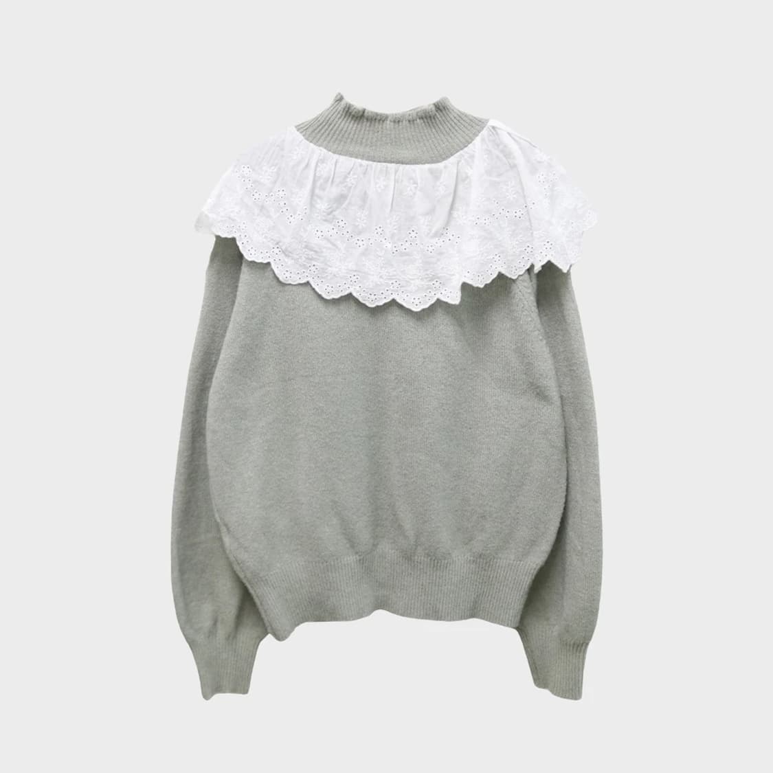 EARTH MUSIC 히메갸루 레이스 넥 니트 61214 상품이미지2