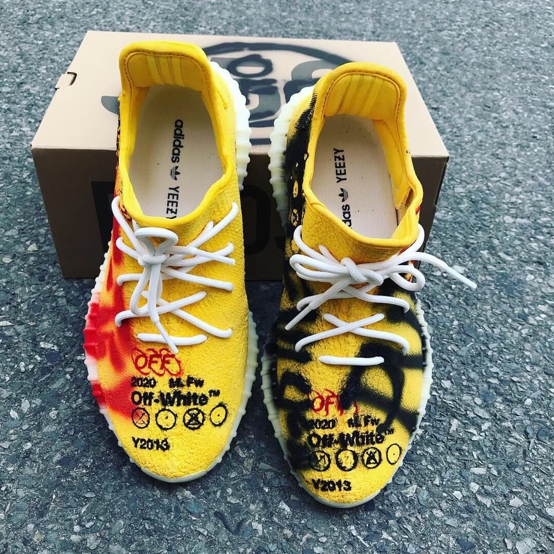 아디다스 이지 부스트 X 오프화이트 커스텀 (290) 상품이미지4