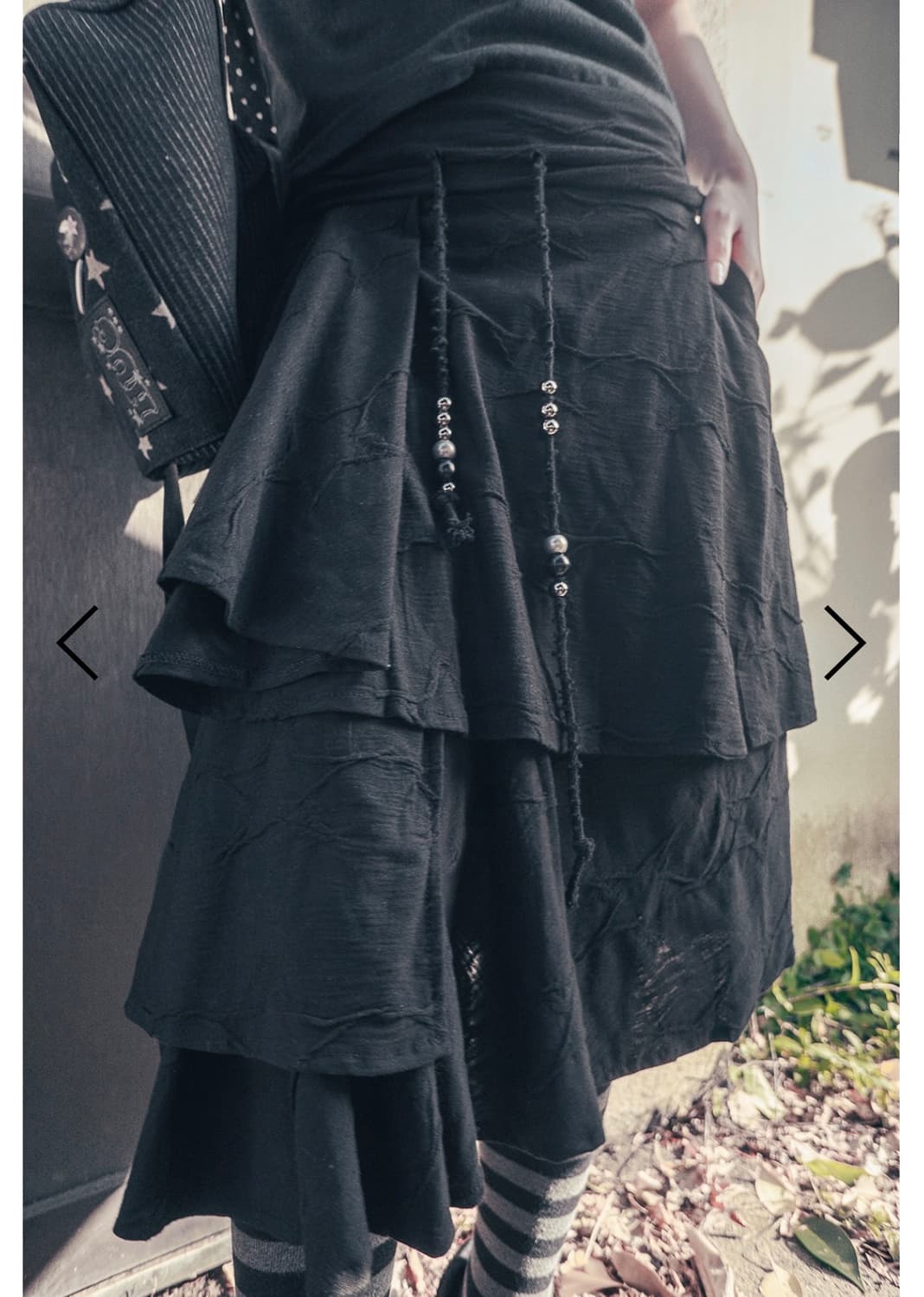 허그유어스킨 star flayered midi skirt 미디 스커트 상품이미지2