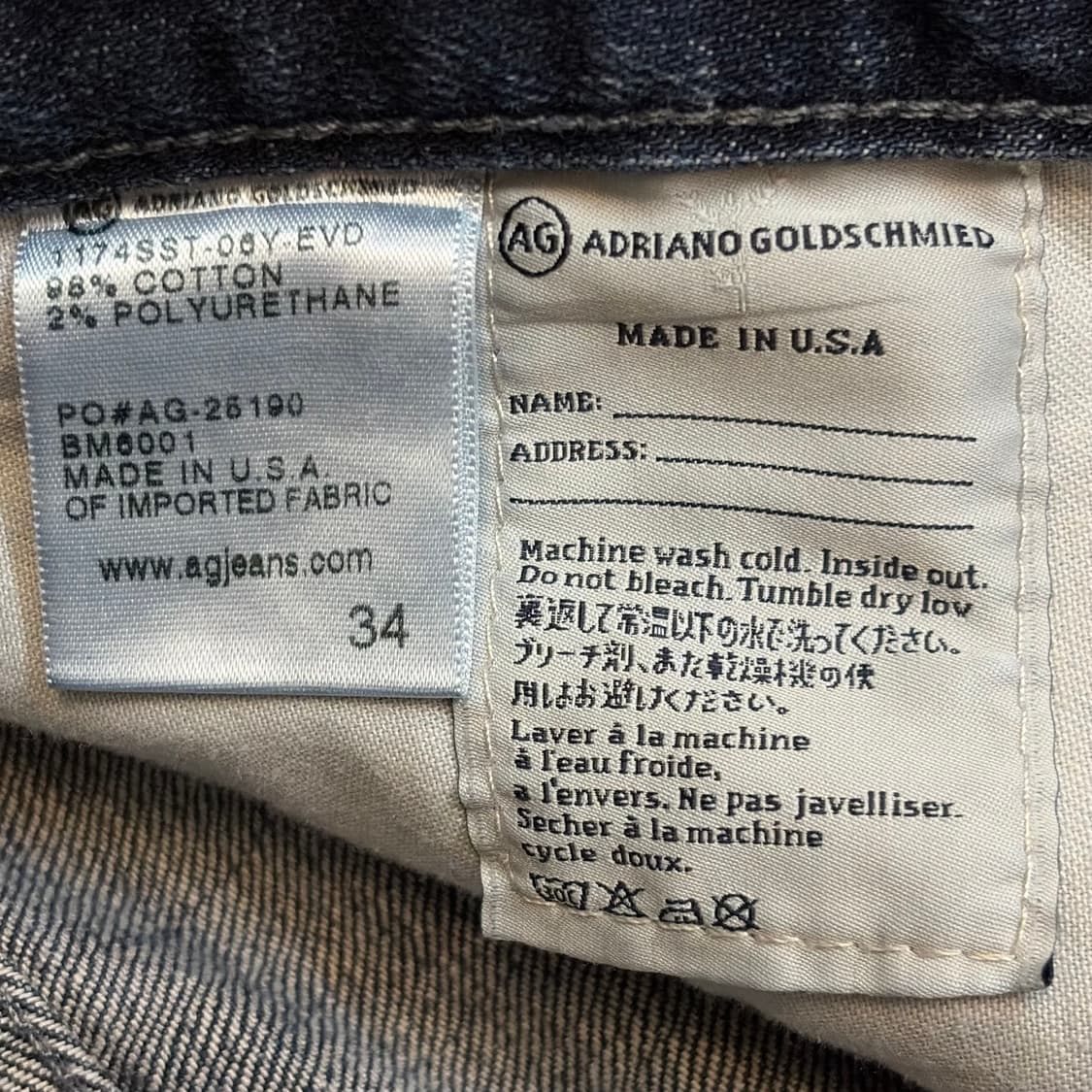 90s Made in USA 빈티지 아드리아노 골드슈미드 청바지 상품이미지6