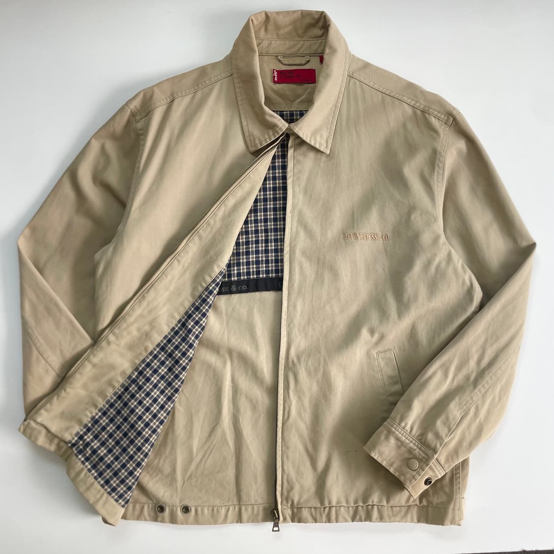 Levi's 리바이스 90‘s 베이지 워크 스펠자수 블루종 자켓 상품이미지1
