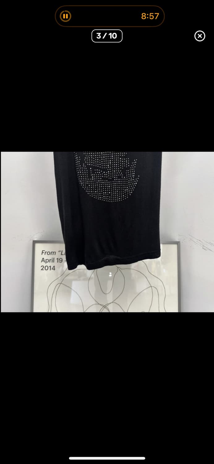 스컬 스터드 오프숄더 티셔츠 펑크 상품이미지3