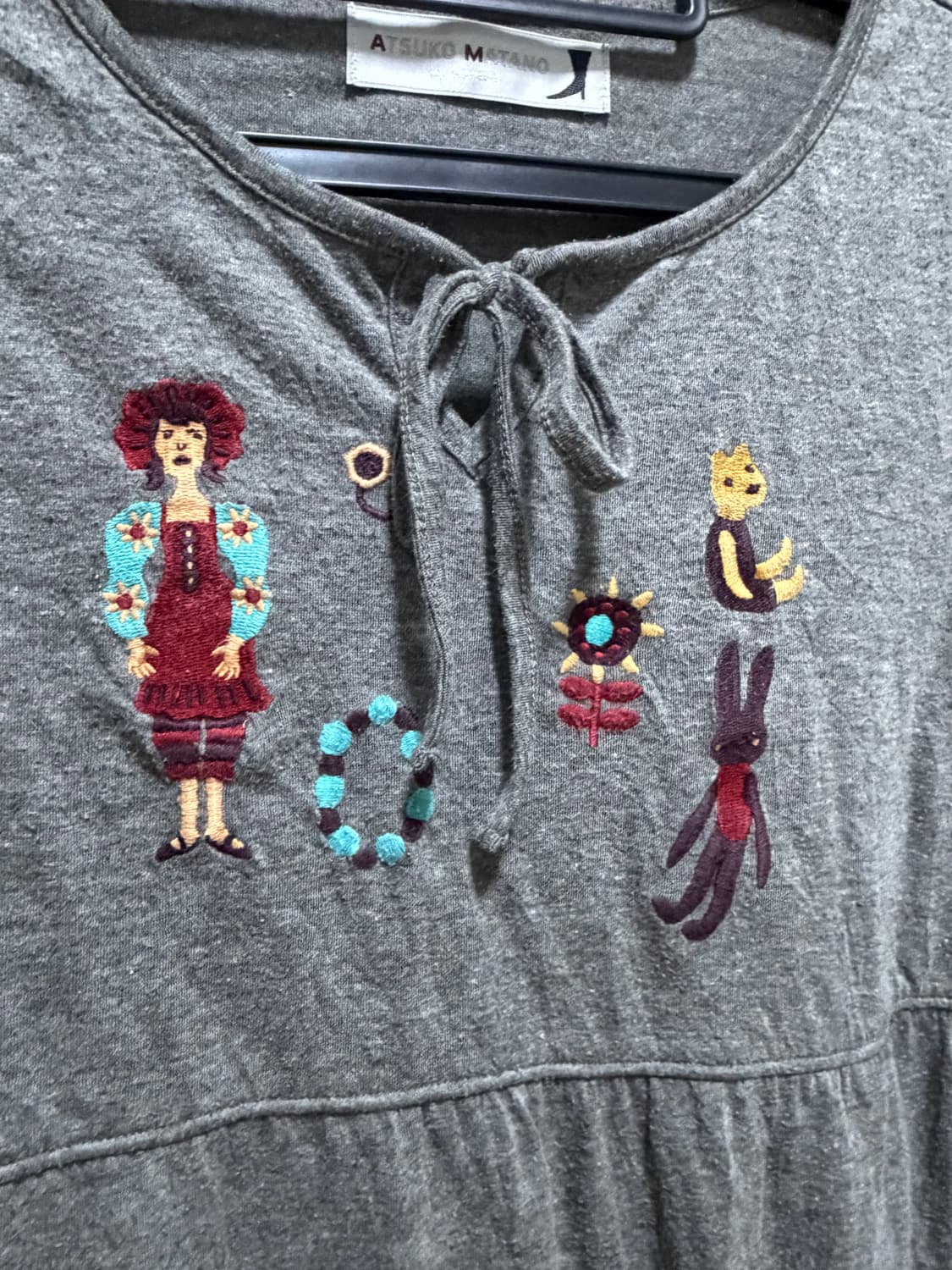 모리걸 자수 롱슬리브 블라우스 하구미 스즈코 상품이미지2