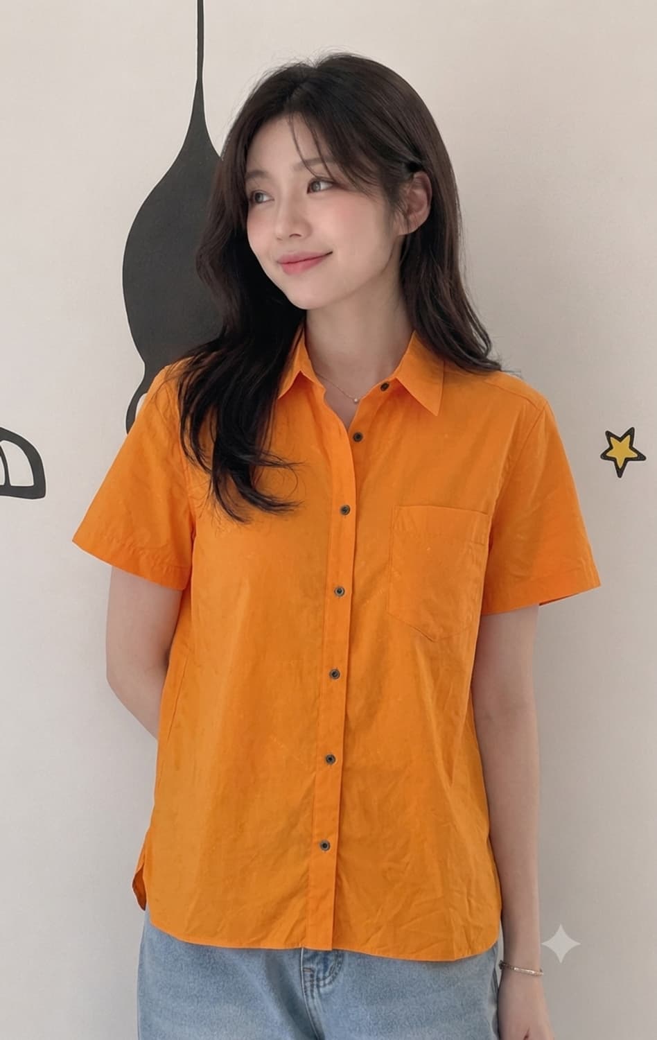 [새상품/L] Miss Junko 자카드 로고 반소매 셔츠 상품이미지1