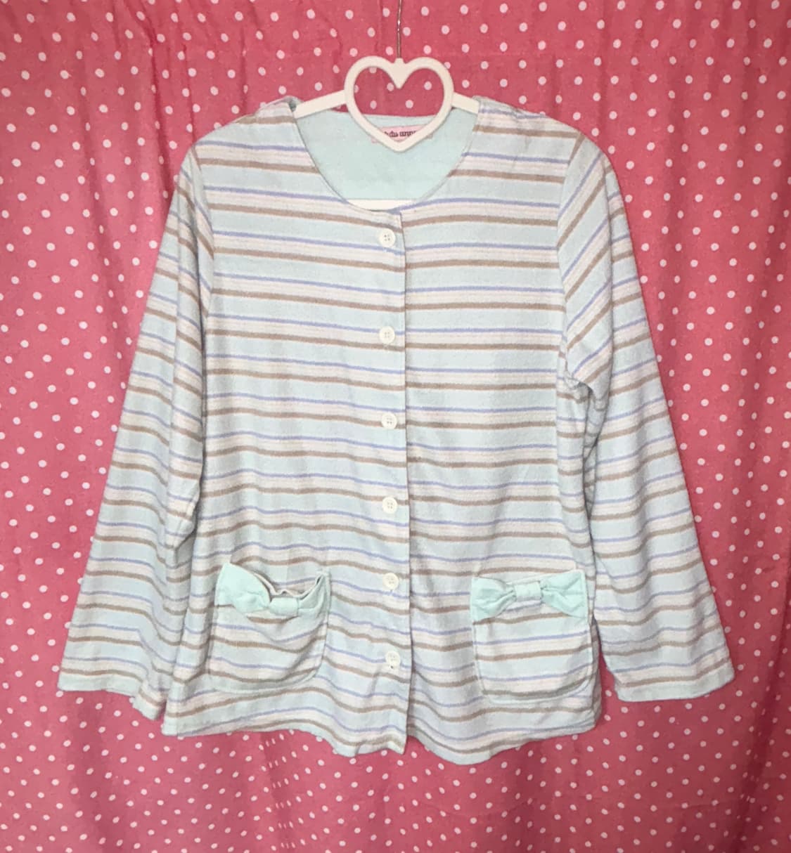 [tutu anna] 튜튜안나 스트라이프 리본 홈웨어 가디건 상품이미지1