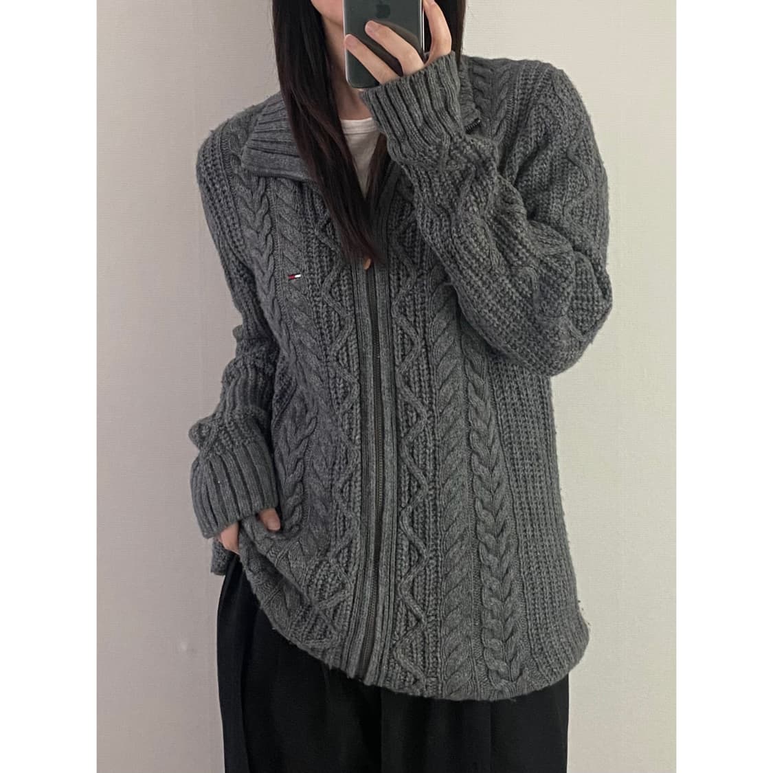 타미힐피거 니트집업 상품이미지1