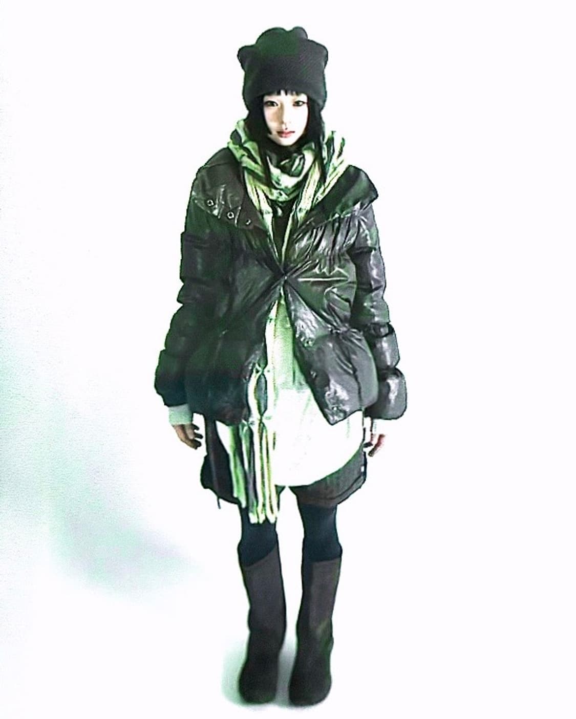 Dark brown string light padded jumper 상품이미지1