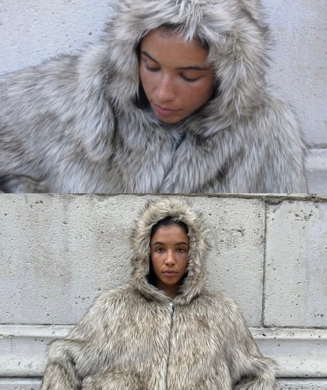 오픈 yy 퍼 후드집업 자켓 오픈와이와이 상품이미지1