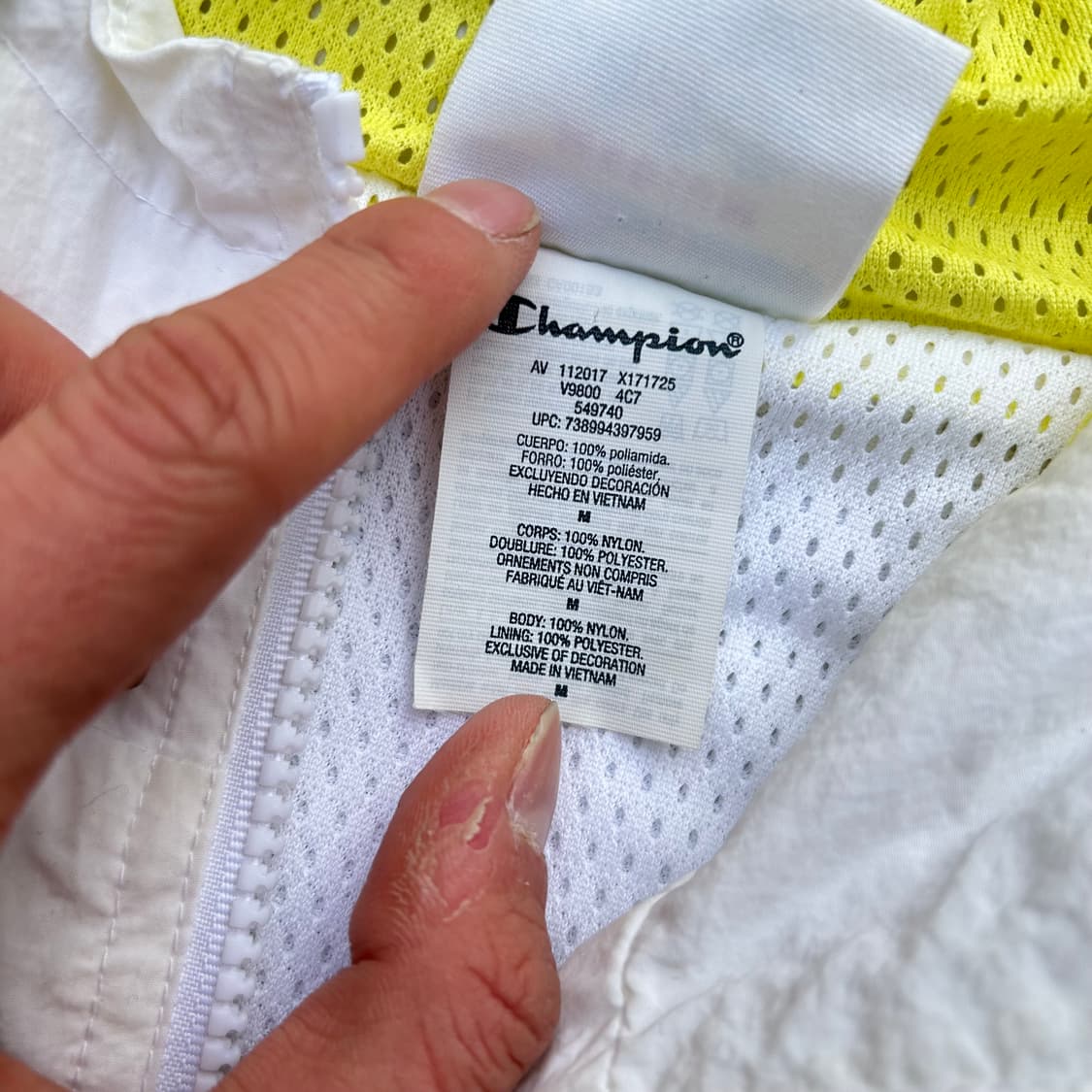 Champion 올드스쿨 화이트 반팔 아노락 상품이미지7