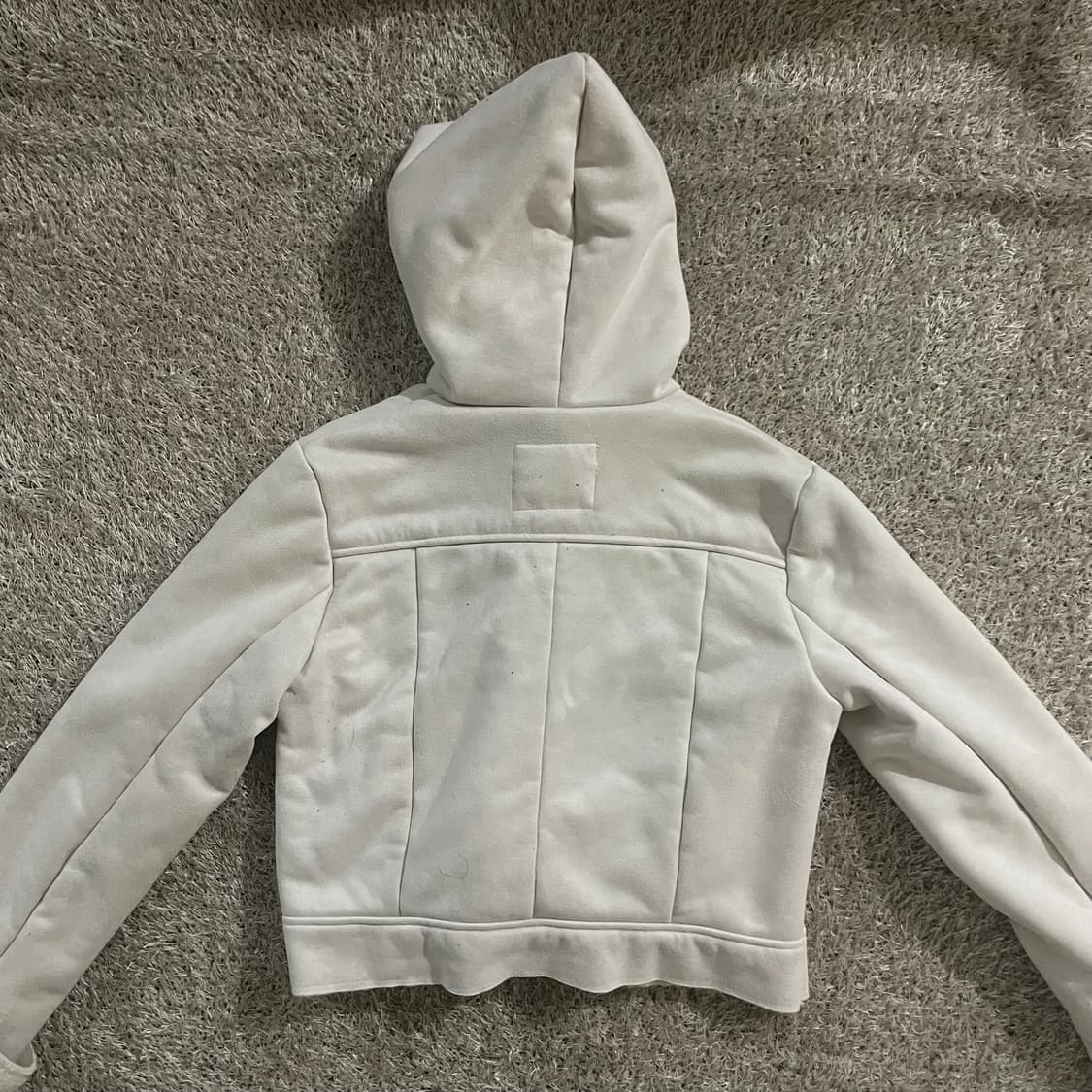 세실맥비 화이트 베이지 퍼 후드 무스탕 자켓 오네 갸루 상품이미지4